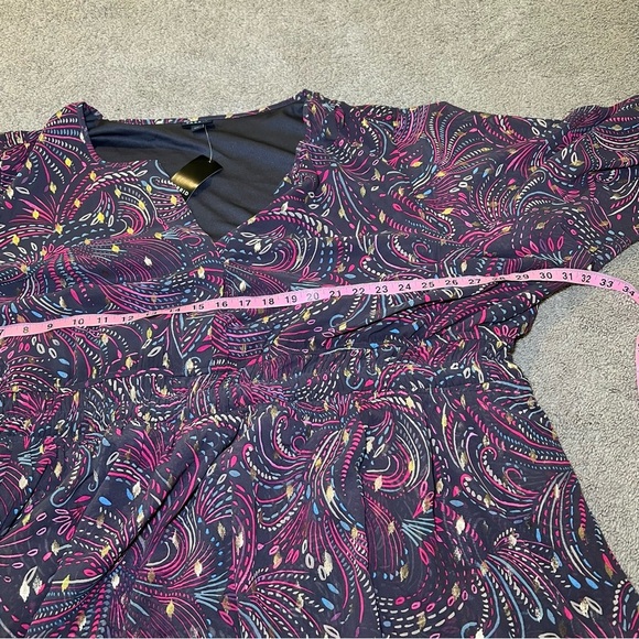Torrid Mini Blouson Sleeve Skater Dress Sel Motifs Periscope Size -5X 28 - Picture 10 of 14